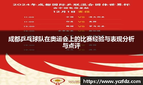 成都乒乓球队在奥运会上的比赛经验与表现分析与点评
